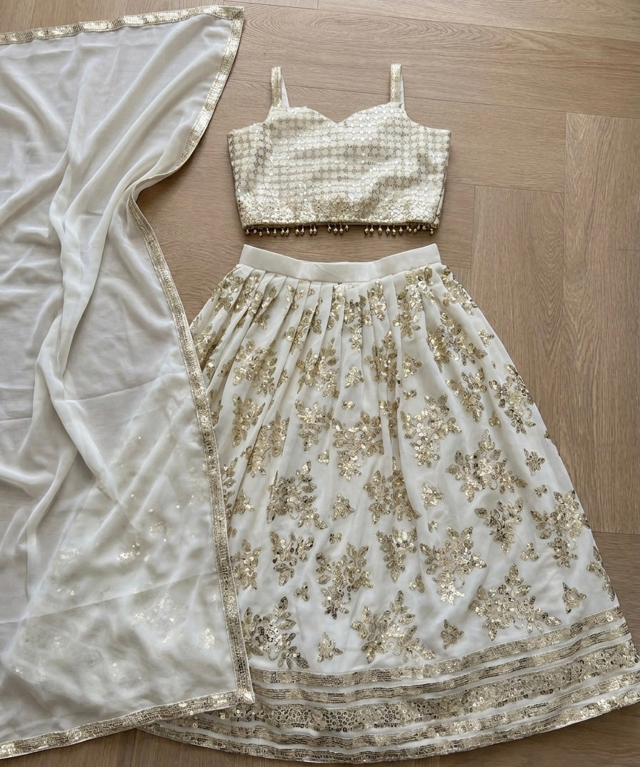 Kids Lehenga - white