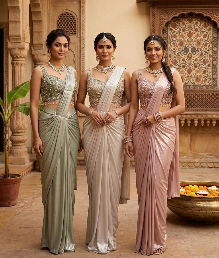 Readymade saree - shiny luxe