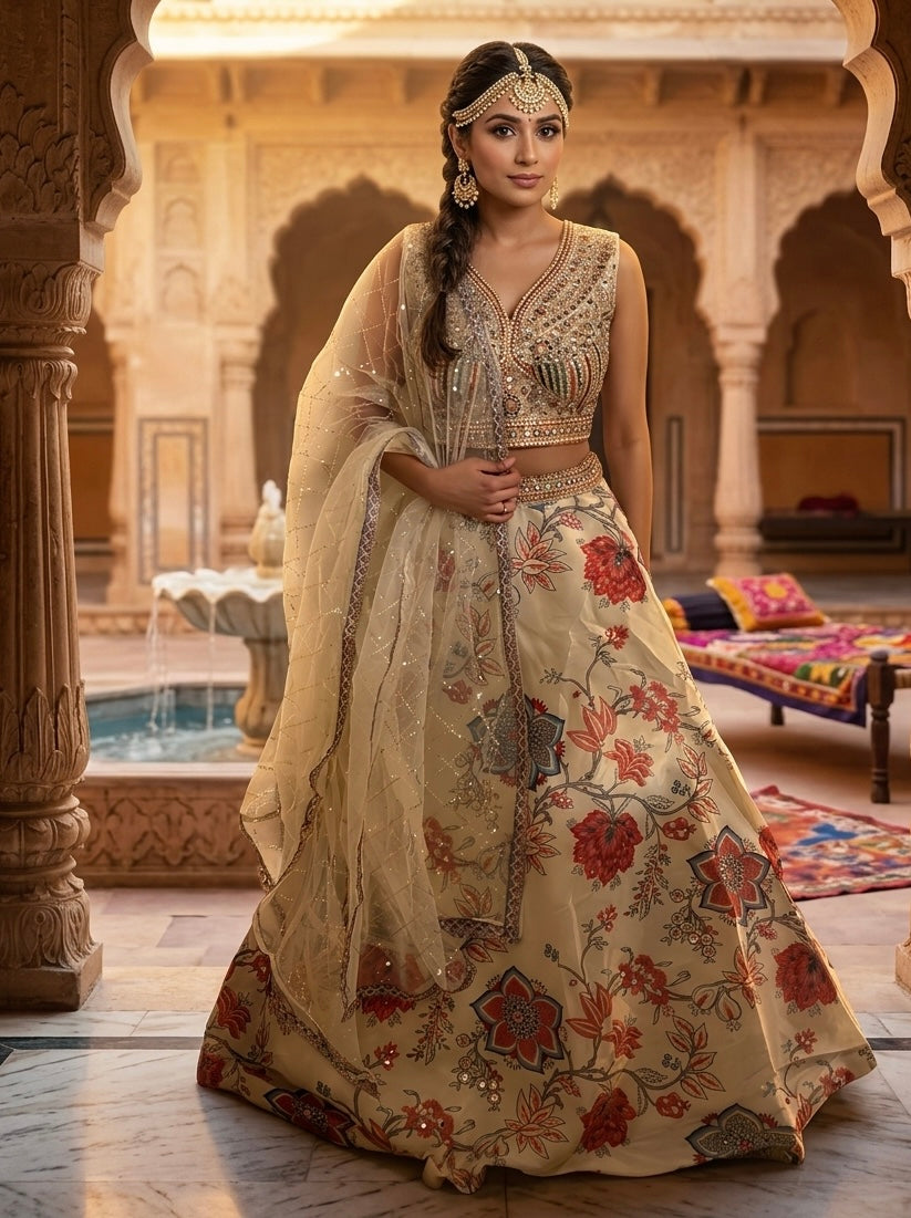 Lehenga - leichte Blume