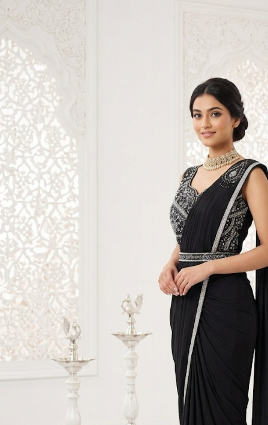 Readymade Saree – Schwarz