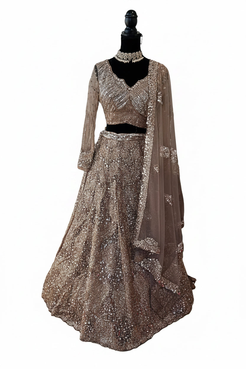 Lehenga - Brown