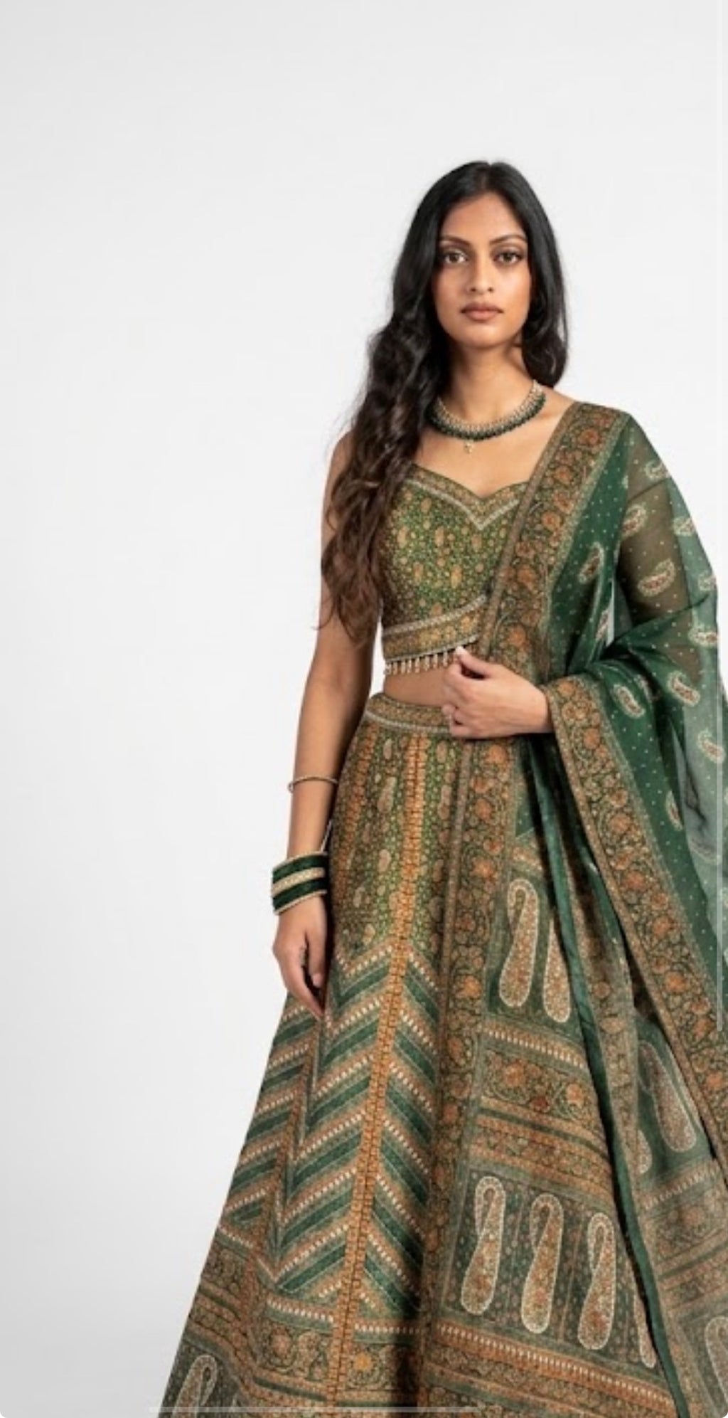 Lehenga - Madhu Multi green