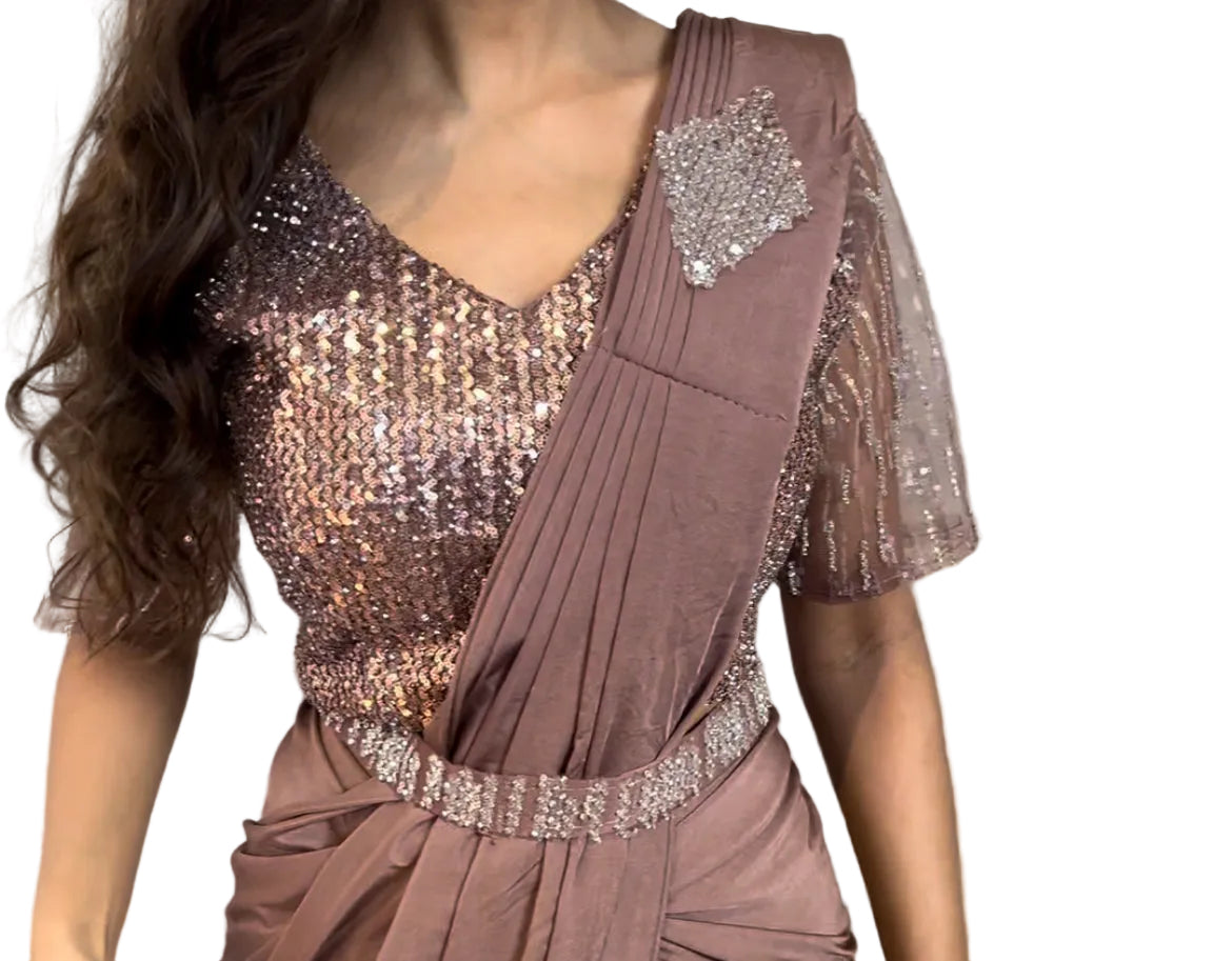 Readymade saree - Bronze