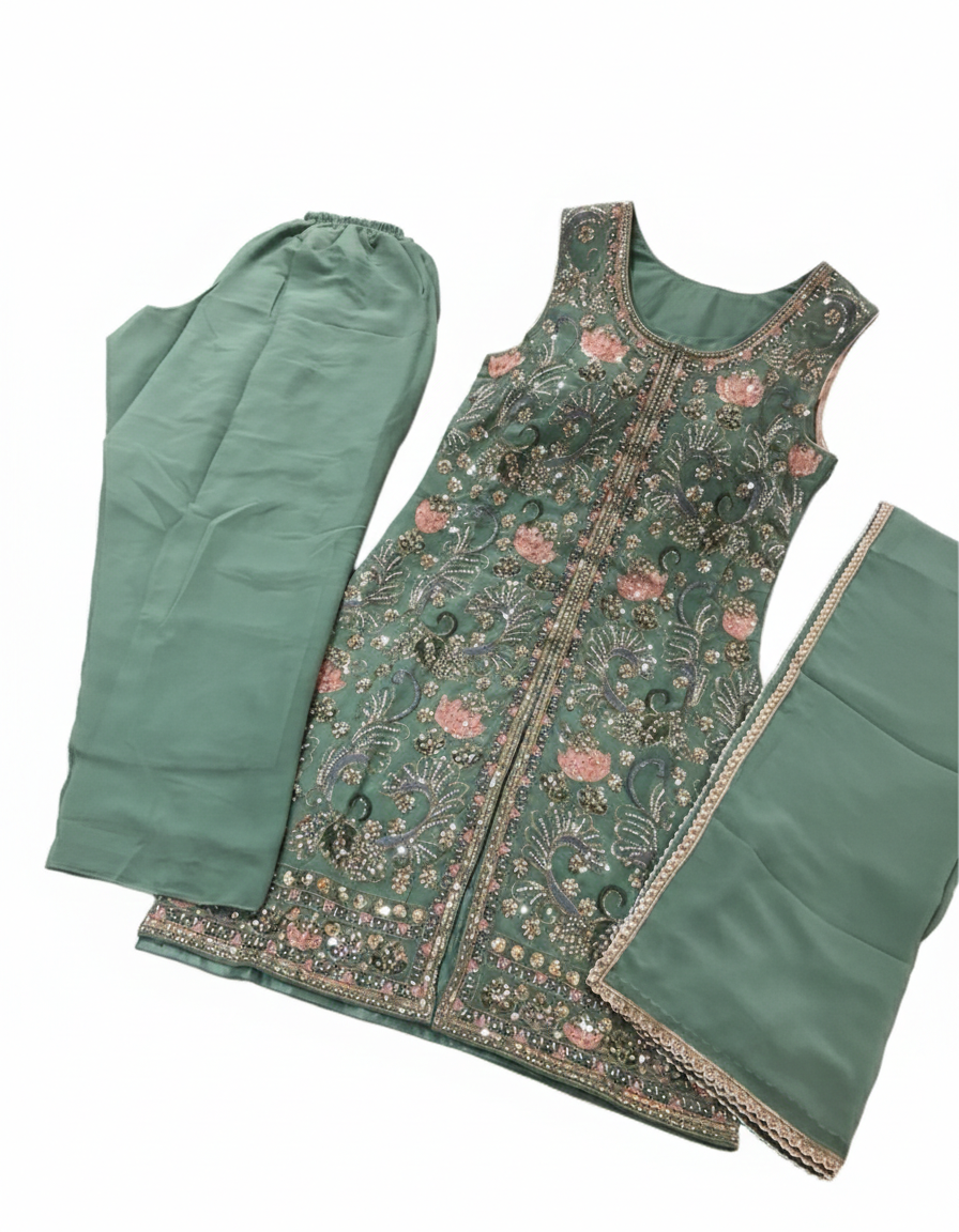 Sharara suit - Green