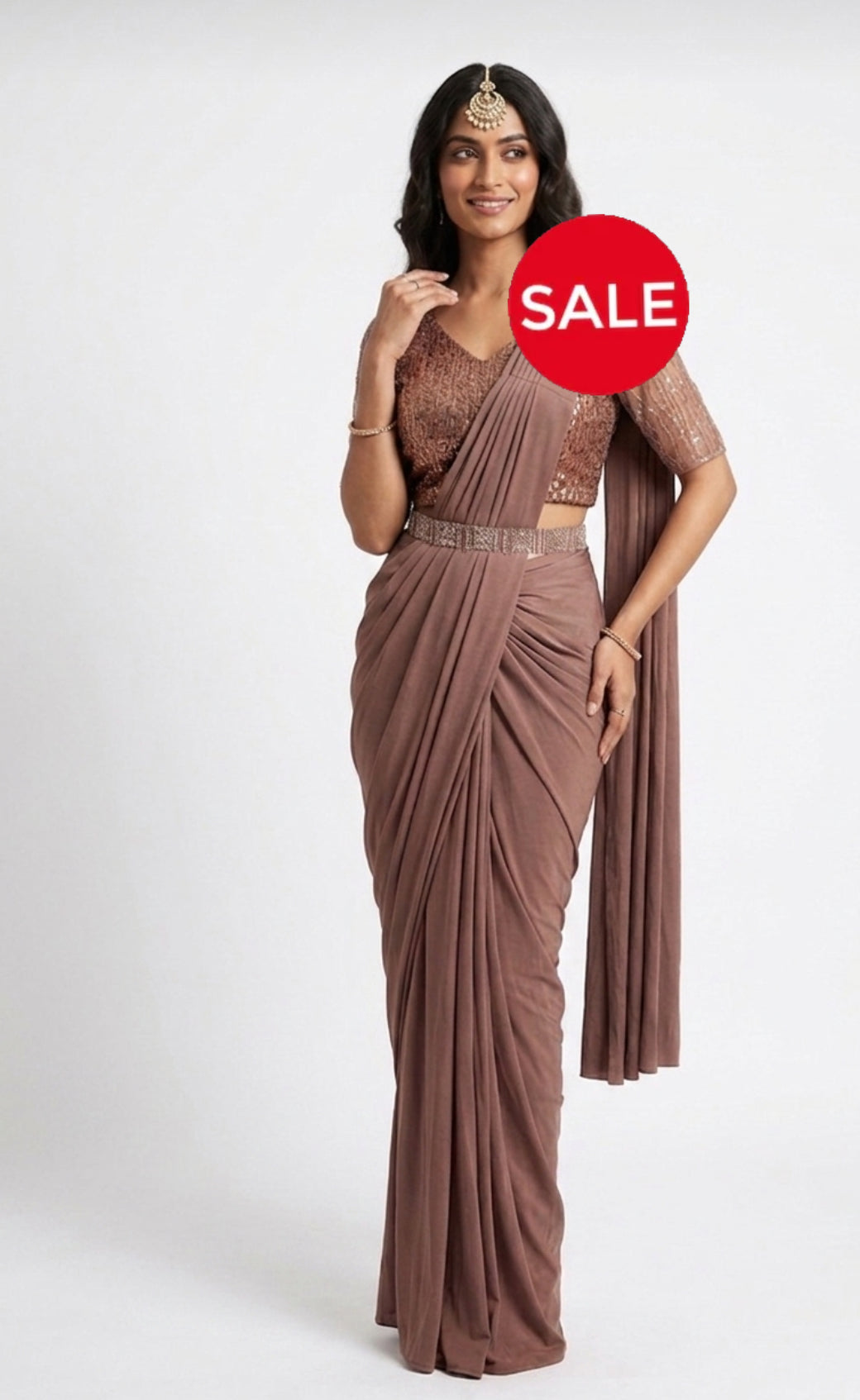 Readymade saree - Bronze