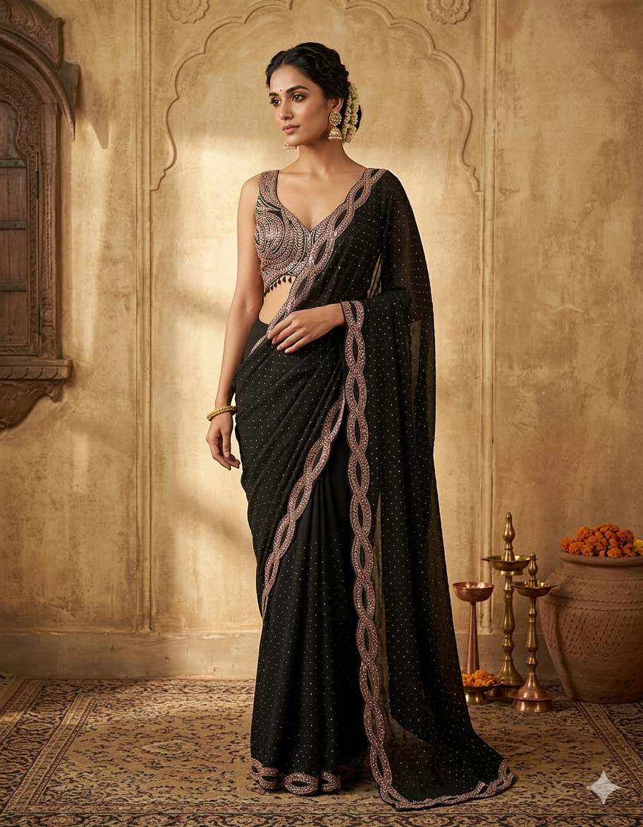 Fertiger Sari - Schwarz