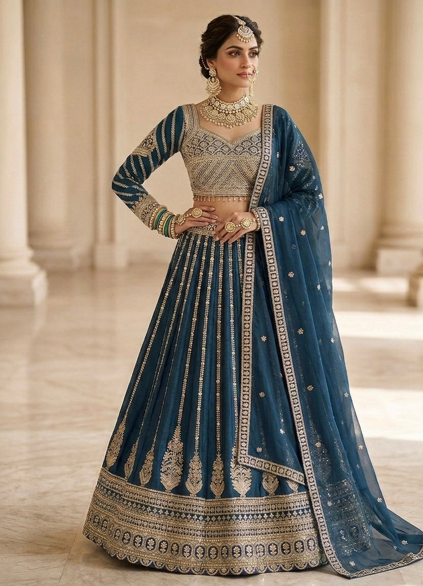 Lehenga – traditionelles Blau