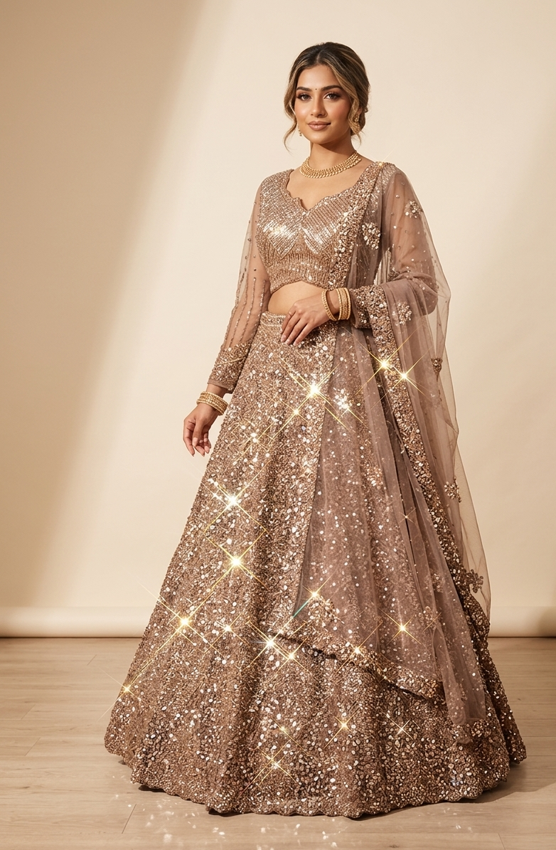 Lehenga - Brown