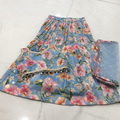 Kids flower lehenga - Ocean blue