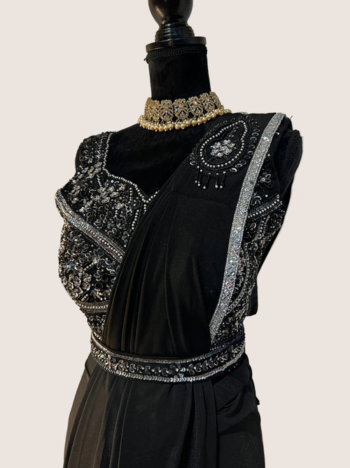 Readymade Saree – Schwarz
