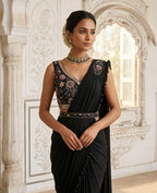 Ready-made saree - Black