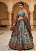 Lehenga – leicht blau-braun
