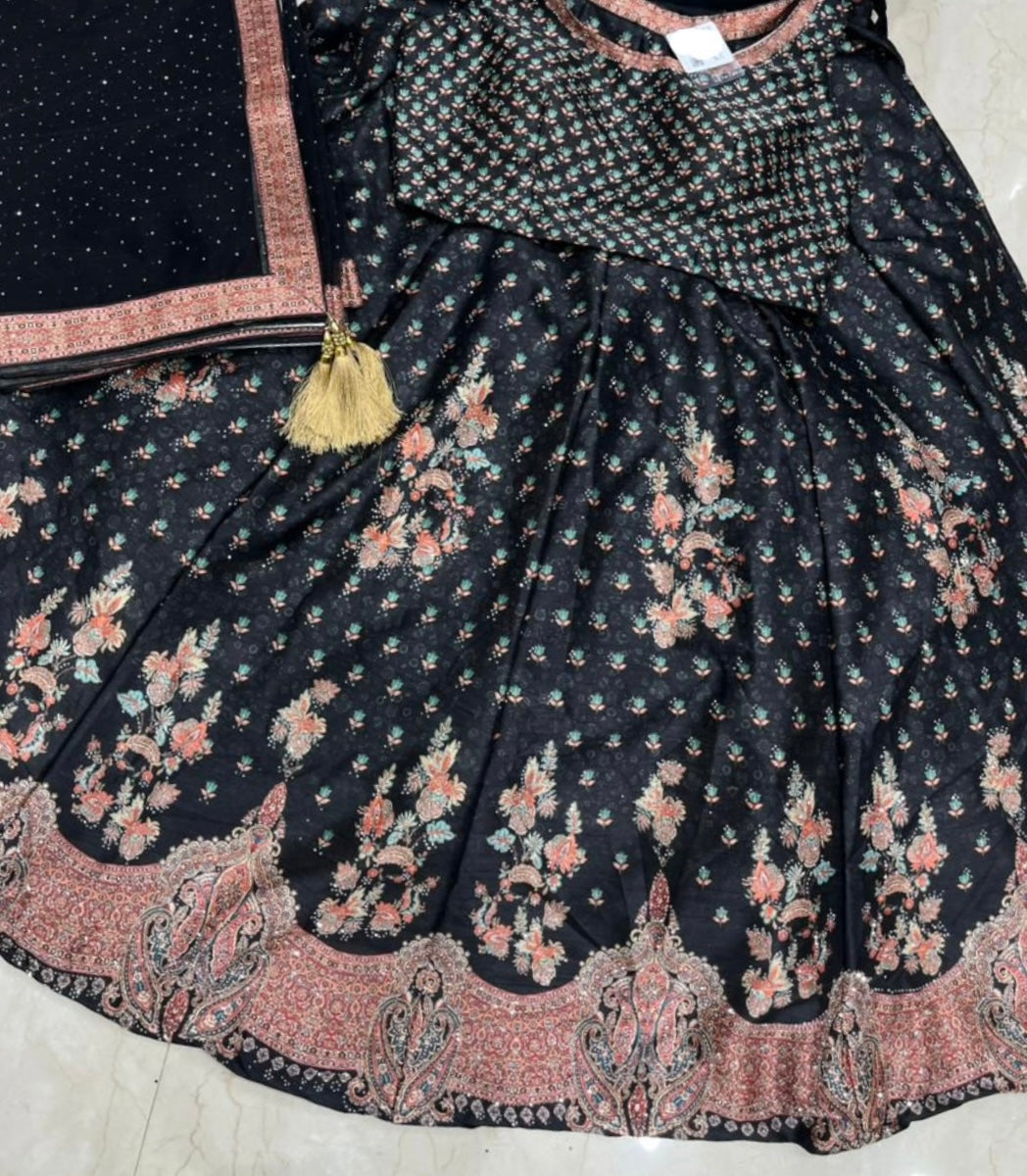 Lehenga - schwarz, leicht