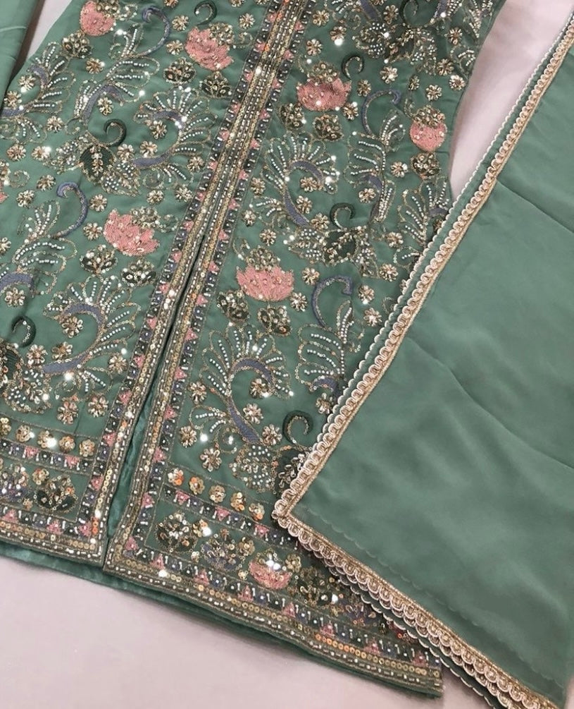 Sharara-Anzug - Grün