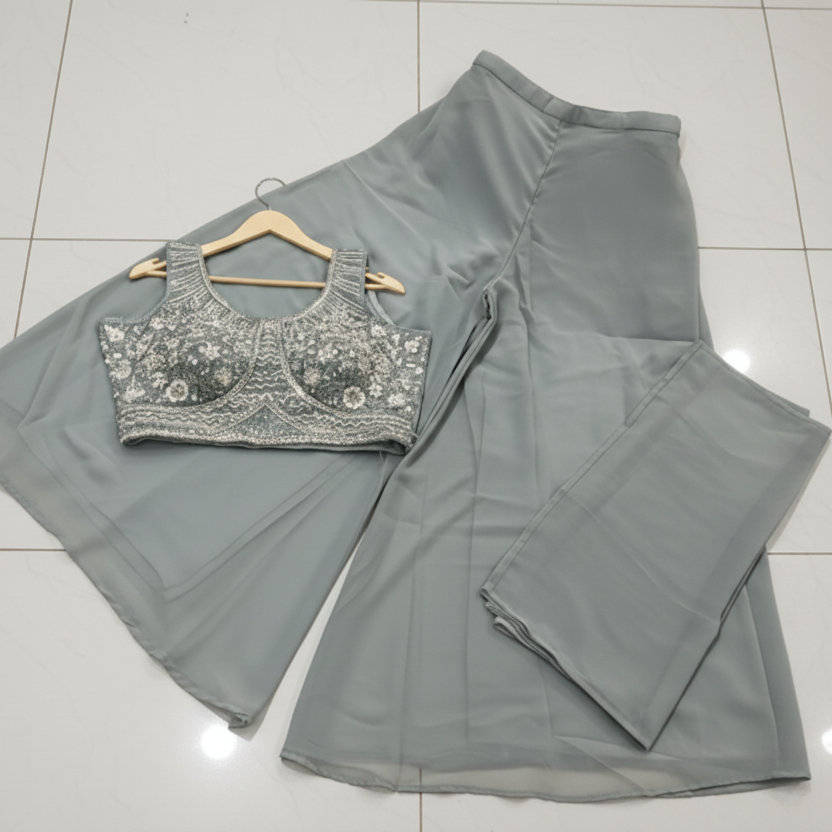 Palazzo croptop - light blue