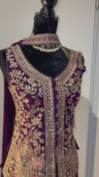 Sharara suit - Burgundy