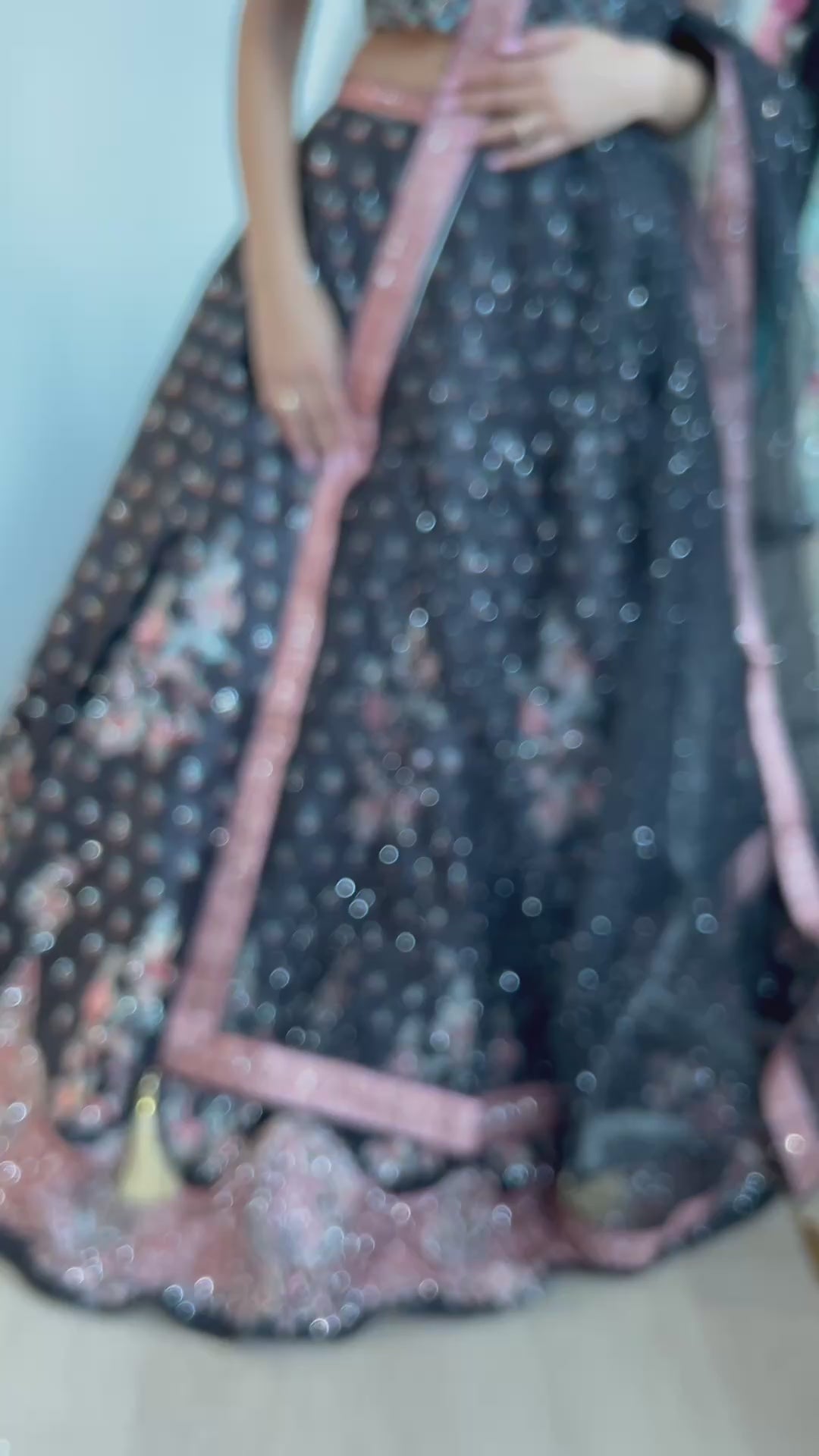 Lehenga - schwarz, leicht