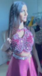 Lehenga - halter cherry